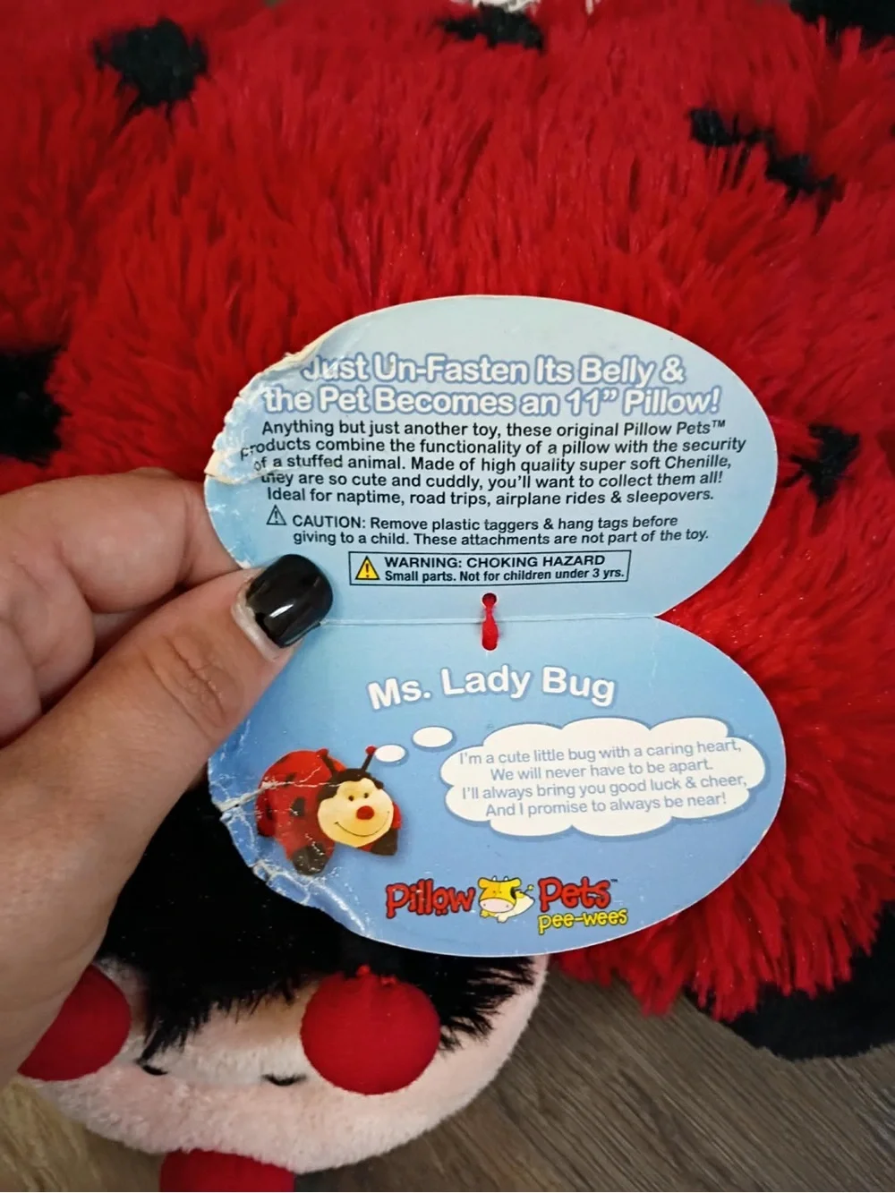 Pillow Pets Ladybug Plush Pillow - Red & Black